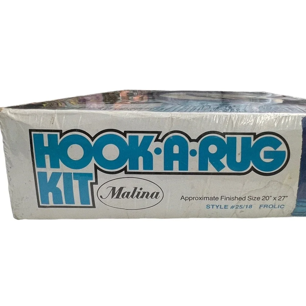 Vintage‎ Malina Frolic Sailboat Moon Hook A Rug Kit Sailing Boating 20x27